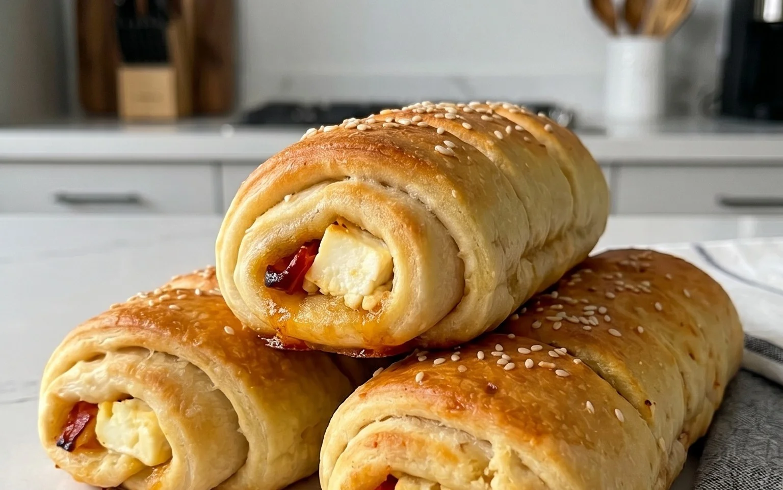 Indulgent Oven Fried Feta Rolls with Chili Honey Magic