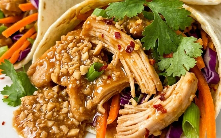 Thai Peanut Chicken Wraps