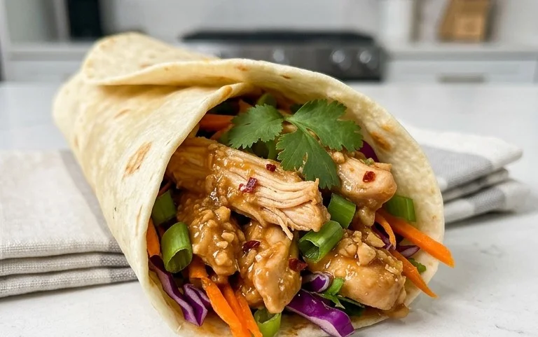 Thai Peanut Chicken Wraps