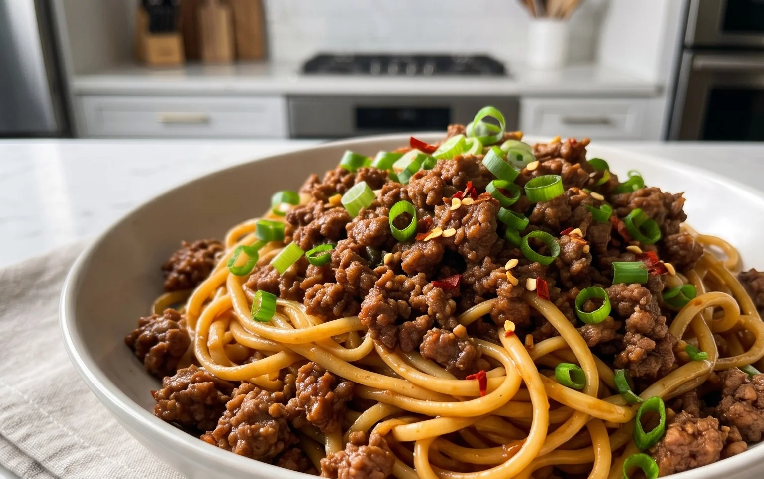Asian Ground Beef Noodles