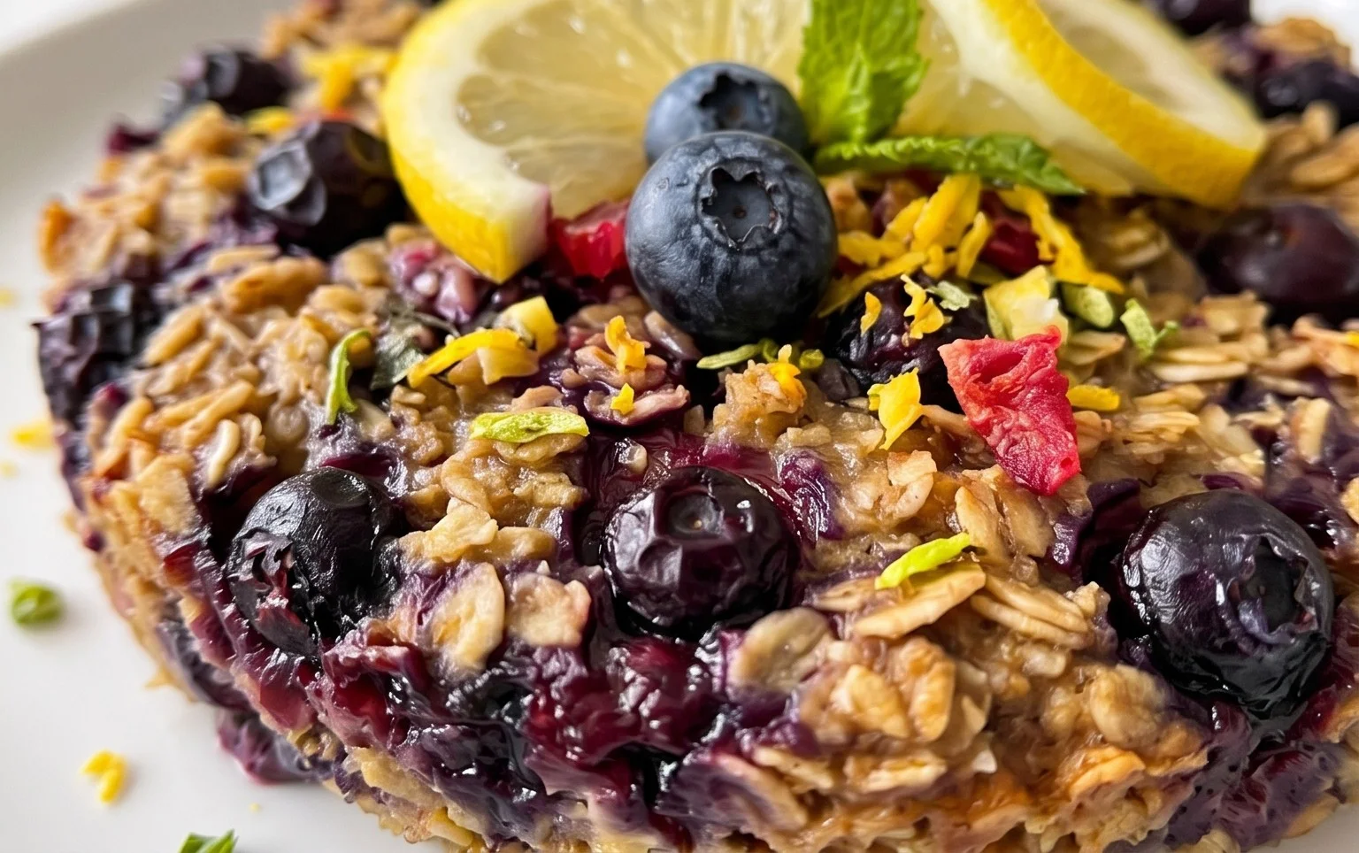 Lemon Blueberry Baked Oats
