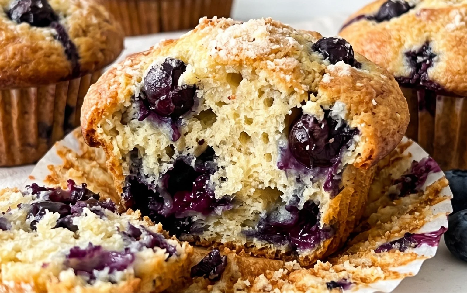 Sour Cream Blueberry Muffins