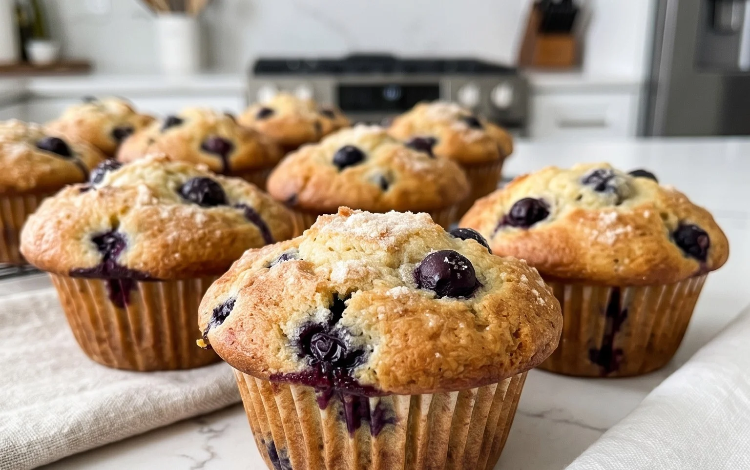 Sour Cream Blueberry Muffins